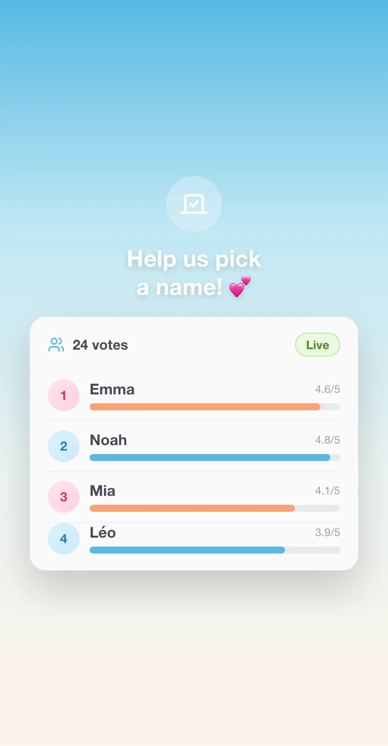 Como criar uma votação de nomes de bebé
